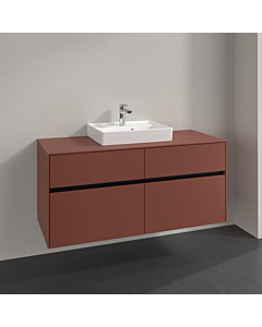Villeroy und Boch Collaro Waschtischunterschrank C07000AH 120x54,8x50cm, Waschtisch mittig, wine red