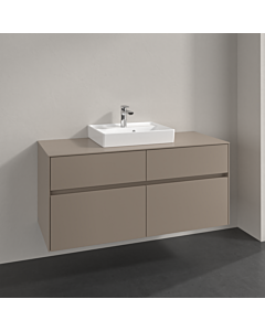 Villeroy und Boch Collaro vanity unit C070B0VM 120x54.8x50cm, washbasin in the middle, LED lighting 8.8 W, taupe