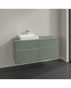 Villeroy und Boch Collaro meuble sous-vasque C071B0AF 120x54,8x50cm, meuble sous-vasque à gauche, éclairage LED 8,8 W, vert tendre