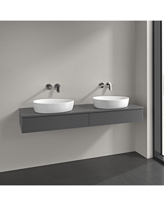 Villeroy und Boch Antao vanity unit K17110GK 160x19x50cm, washbasin top colour lacquer, anthracite matt lacquer