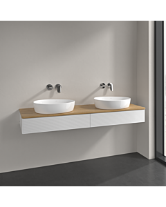Villeroy und Boch Antao vanity unit K17111GF 160x19x50cm, washbasin top colour honey oak, glossy white lacquer