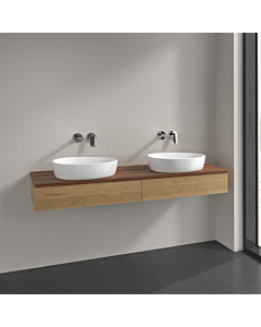 Villeroy und Boch Antao Waschtisch-Unterschrank K17112HN 160x19x50cm, Waschbeckenplattenfarbe warm walnut, honey oak