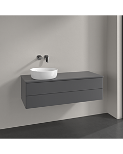 Villeroy und Boch Antao Waschtisch-Unterschrank K22010GK 120x36x50cm, Waschbeckenplattenfarbe Lack, anthracite matt lacquer