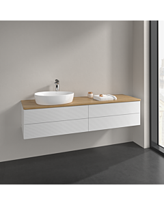 Villeroy und Boch Antao Waschtisch-Unterschrank K26151GF 160x36x50cm, Hahnlochbohrung, Waschbeckenplattenfarbe honey oak, glossy white lacquer