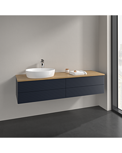 Villeroy und Boch Antao vanity unit K26151HG 160x36x50cm, tap hole, washbasin top colour honey oak, midnight blue matt lacquer