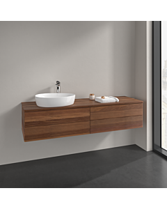 Villeroy und Boch Antao vanity unit K26152HM 160x36x50cm, tap hole, washbasin top color warm walnut, warm walnut