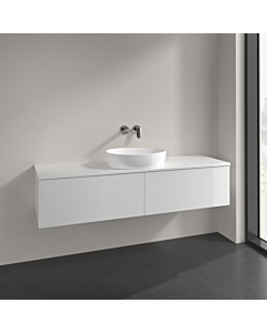 Meuble sous vasque Villeroy und Boch K36010GF 160x36x50cm, plan vasque laqué blanc brillant