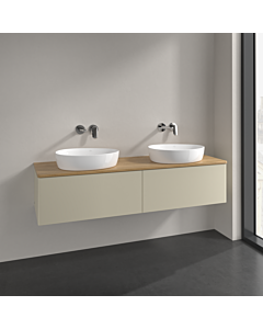 Villeroy und Boch Antao vanity unit K39011HJ 160x36x50cm, washbasin top colour honey oak, silk grey matt lacquer