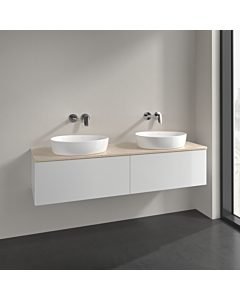 Villeroy und Boch Antao Waschtisch-Unterschrank K39013GF 160x36x50cm, Waschbeckenplattenfarbe botticino, glossy white lacquer