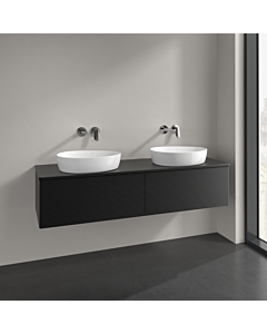 Villeroy und Boch Antao vanity unit K39110PD 160x36x50cm, washbasin top colour lacquer, black matt lacquer