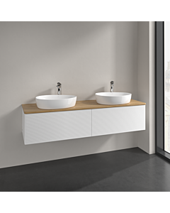 Villeroy und Boch Antao Waschtisch-Unterschrank K39151MT 160x36x50cm, Hahnlochbohrung, Waschbeckenplattenfarbe honey oak, white matt lacquer