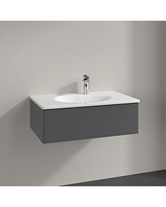 Villeroy und Boch Meuble sous-vasque Antao L01100GK 78,8x25,6x49,6cm, avec structure frontale, laqué mat anthracite, avec éclairage