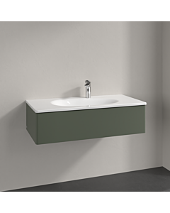 Villeroy und Boch Meuble sous-vasque Antao L02000HL 98,8x25,6x49,3cm, sans structure frontale, laqué mat vert feuille, avec éclairage