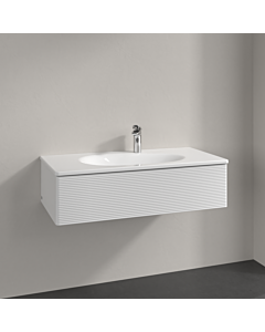 Villeroy und Boch Antao Waschtisch-Unterschrank L02100GF 98,8x25,6x49,3cm, mit Frontstruktur, glossy white lacquer, mit Beleuchtung