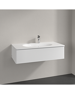 Villeroy und Boch Antao Waschtisch-Unterschrank L02100MT 98,8x25,6x49,3cm, mit Frontstruktur, white matt lacquer, mit Beleuchtung