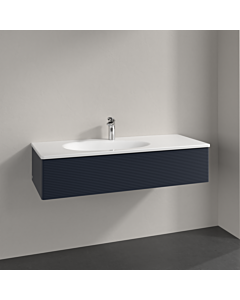 Villeroy und Boch Meuble sous-vasque Antao L03100HG 118,8x25,6x49,3cm, avec structure frontale, laqué mat bleu nuit, avec éclairage