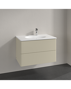 Villeroy und Boch Meuble sous-vasque Antao L04000HJ 78,8x50,4x49,6cm, sans structure frontale, laqué mat gris soie, avec éclairage