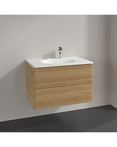 Villeroy und Boch Antao vanity unit L04100HN 78.8x50.4x49.6cm, with front structure, honey oak, with lighting