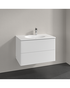 Villeroy und Boch Meuble sous-vasque Antao L04100MT 78,8x50,4x49,6cm, avec structure frontale, laqué blanc mat, avec éclairage