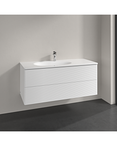 Villeroy und Boch Antao Waschtisch-Unterschrank L06100MT 118,8x50,4x49,3cm, mit Frontstruktur, white matt lacquer, Mit Beleuchtung