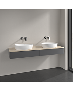 Villeroy und Boch Antao vanity unit L17013GK 160x19x50cm, washbasin top colour botticino, anthracite matt lacquer
