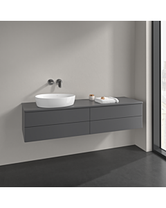 Villeroy und Boch Antao vanity unit L26010GK 160x36x50cm, washbasin top colour lacquer, anthracite matt lacquer, with lighting