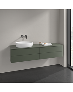 Villeroy und Boch Antao vanity unit L26010HL 160x36x50cm, washbasin top colour lacquer, leaf green matt lacquer, with lighting