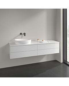 Villeroy und Boch Antao vanity unit L26110GF 160x36x50cm, washbasin top colour lacquer, glossy white lacquer, with lighting