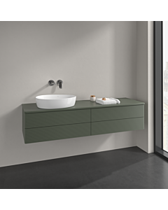 Villeroy und Boch Antao Waschtisch-Unterschrank L26110HL 160x36x50cm, Waschbeckenplattenfarbe Lack, leaf green matt lacquer, mit Beleuchtung