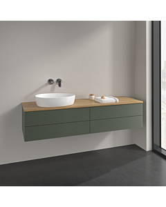 Villeroy und Boch Antao Waschtisch-Unterschrank L26111HL 160x36x50cm, Waschbeckenplattenfarbe honey oak, leaf green matt lacquer, mit Beleuchtung