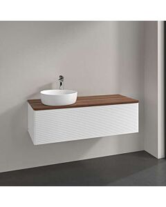 Villeroy &amp; Boch Antao vanity unit K33112MT 120x36x50cm, washbasin top color warm walnut, white matt lacquer