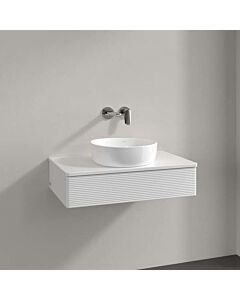 Meuble vasque Villeroy &amp; Boch Antao K08150GF 80 x 19 x 50 cm, percé pour robinetterie, plan vasque laquée blanc brillant