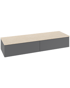 Villeroy &amp; Boch Antao Sideboard L42103GK 160x26.8x50cm, washbasin top color botticino, anthracite matt lacquer