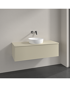 Villeroy und Boch Antao Waschtisch-Unterschrank K32150HJ 120x36x50cm, Hahnloch, Waschbeckenplattenfarbe Lack, silk grey matt lacquer