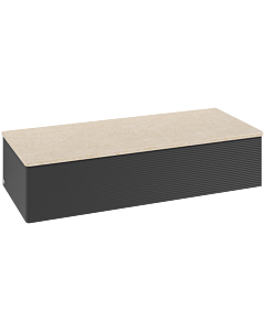 Villeroy &amp; Boch Antao sideboard L41103PD 120x26.8x50cm, washbasin top color botticino, black matt lacquer