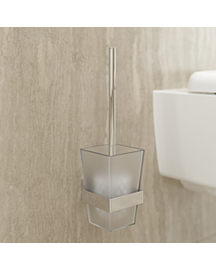 Villeroy und Boch Elements Striking toilet brush set TVA15201700061 94x340x118mm, frosted glass, with WC brush, chrome