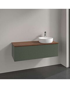Villeroy und Boch Antao Waschtisch-Unterschrank K34112HL 120x36x50cm, Waschbeckenplattenfarbe warm walnut, leaf green matt lacquer