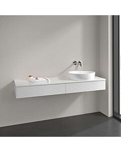 Villeroy und Boch Antao Waschtisch-Unterschrank K16150GF 160x19x50cm, Hahnlochbohrung, Waschbeckenplattenfarbe Lack, glossy white lacquer