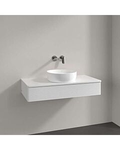 Villeroy und Boch Antao Waschtisch-Unterschrank L09150GF mit Beleuchtung, 1 Auszug, 1000 x 190 x 500 mm, Front mit Struktur, Glossy White Lacquer / Glossy White Lacquer
