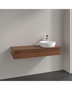 Villeroy und Boch Antao Waschtisch-Unterschrank K12152HM 120x19x50cm, Hahnloch, Waschbeckenplattenfarbe warm walnut, warm walnut