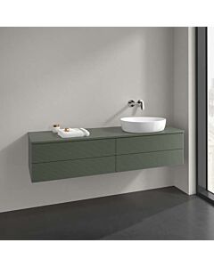 Villeroy &amp; Boch Antao vanity unit K27150HL 160x36x50cm, tap hole, washbasin top color: leaf green matt lacquer