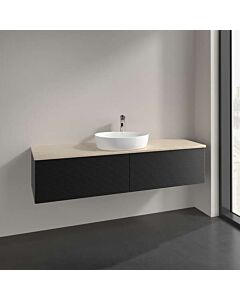 Villeroy und Boch Antao Waschtisch-Unterschrank K36113PD 160x36x50cm, Waschbeckenplattenfarbe botticino, black matt lacquer