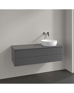 Villeroy und Boch Antao Waschtisch-Unterschrank K23150GK 120x36x50cm, Hahnloch, Waschbeckenplattenfarbe Lack, anthracite matt lacquer