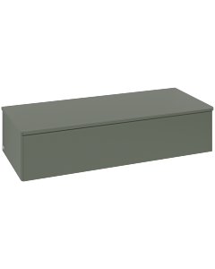 Villeroy und Boch Antao Sideboard L41000HL mit Beleuchtung, 1 Auszug, 1200 x 268 x 500 mm, Front ohne Struktur, Leaf Green Matt Lacquer / Leaf Green Matt Lacquer