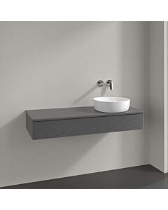 Villeroy und Boch Antao Waschtisch-Unterschrank K12150GK 120x19x50cm, Hahnloch, Waschbeckenplattenfarbe Lack, anthracite matt lacquer