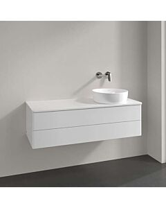 Villeroy und Boch Antao Waschtisch-Unterschrank K23050GF 120x36x50cm, Hahnloch, Waschbeckenplattenfarbe Lack, glossy white lacquer