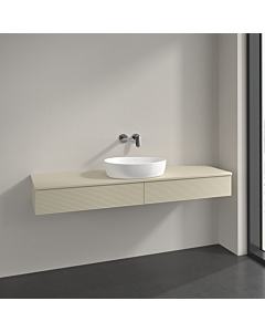 Meuble vasque Villeroy &amp; Boch Antao L14150HJ avec éclairage, 160 x 19 x 50 cm, percé pour robinetterie, coloris du plan vasque : laque mate gris soie