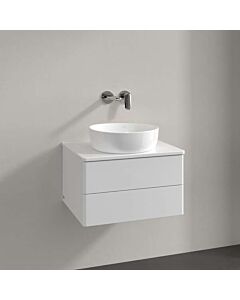 Villeroy und Boch Antao Waschtisch-Unterschrank L18050GF mit Beleuchtung, 2 Auszüge, 600 x 360 x 500 mm, Front ohne Struktur, Glossy White Lacquer / Glossy White Lacquer