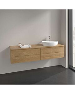 Villeroy und Boch Antao Waschtisch-Unterschrank K27151HN 160x36x50cm, Hahnloch, Waschbeckenplattenfarbe honey oak, honey oak