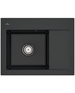 Villeroy und Boch Subway 45 Compact Einbauspüle 331200S5 Einbauspüle links, 650 x 510 mm, ebony CeramicPlus